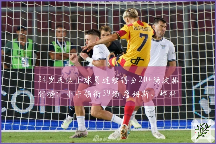 34岁及以上球员连续得分20+场次排行榜：小卡领衔39场 詹姆斯、邮科、杜库也在列